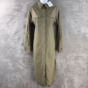 soldout.nyc The Everything Shirt Dress Womens Size XS Olive Maxi Utility